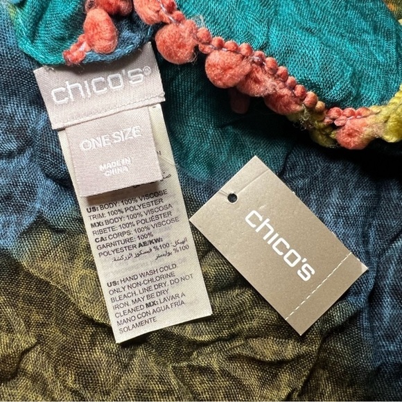 Chico's Multi Color Patchwork Scarf - Picture 5 of 6
